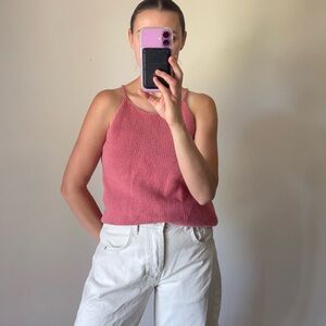 100% Cotton Banana Republic Pink Knit Tank Top Women’s Medium